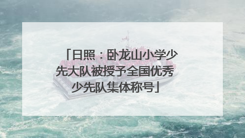 日照：卧龙山小学少先大队被授予全国优秀少先队集体称号