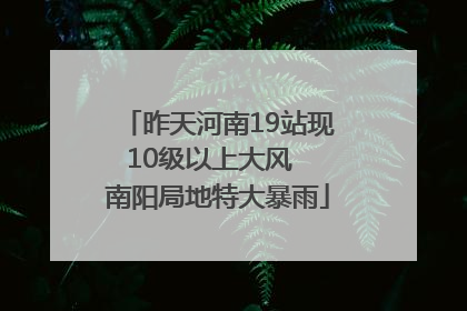 昨天河南19站现10级以上大风  南阳局地特大暴雨