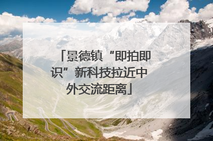 景德镇“即拍即识”新科技拉近中外交流距离