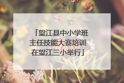 望江县中小学班主任技能大赛培训在望江三小举行