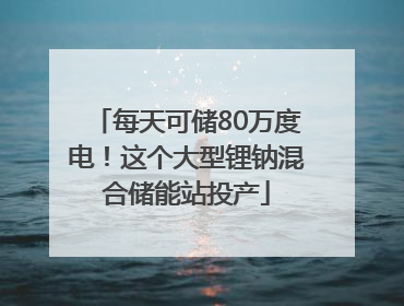 每天可储80万度电！这个大型锂钠混合储能站投产
