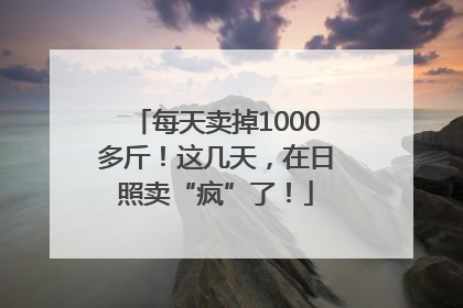 每天卖掉1000多斤！这几天，在日照卖“疯”了！