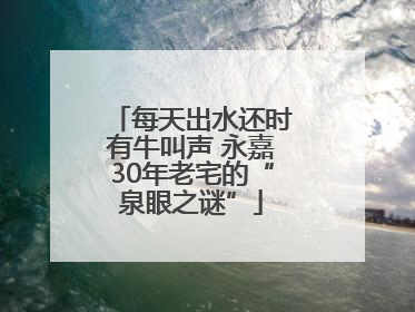 每天出水还时有牛叫声 永嘉30年老宅的“泉眼之谜”