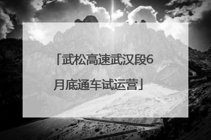 武松高速武汉段6月底通车试运营