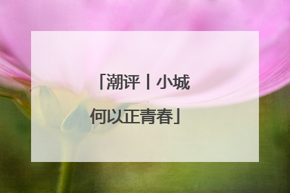 潮评丨小城何以正青春