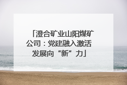 澄合矿业山阳煤矿公司：党建融入激活发展向“新”力