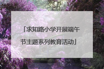 求知路小学开展端午节主题系列教育活动