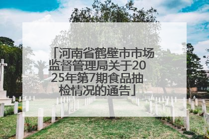 河南省鹤壁市市场监督管理局关于2025年第7期食品抽检情况的通告
