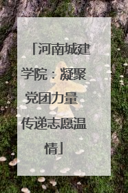 河南城建学院：凝聚党团力量 传递志愿温情