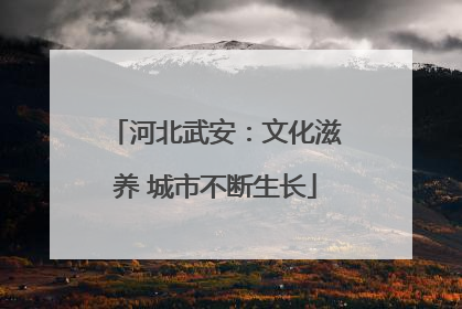 河北武安：文化滋养 城市不断生长