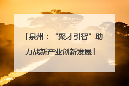 泉州：“聚才引智”助力战新产业创新发展