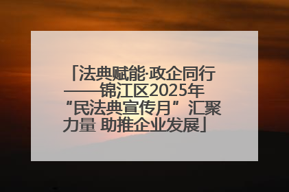 法典赋能·政企同行——锦江区2025年“民法典宣传月”汇聚力量 助推企业发展
