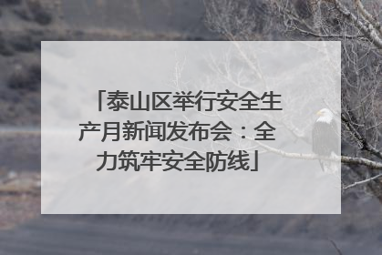 泰山区举行安全生产月新闻发布会：全力筑牢安全防线