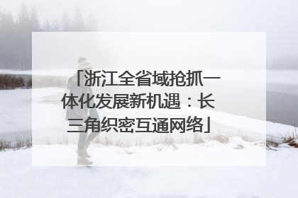 浙江全省域抢抓一体化发展新机遇：长三角织密互通网络
