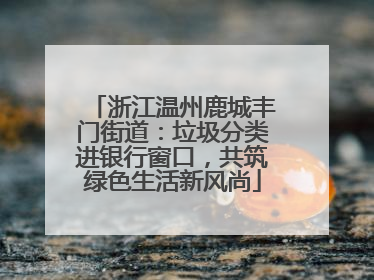 浙江温州鹿城丰门街道：垃圾分类进银行窗口，共筑绿色生活新风尚