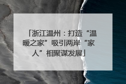 浙江温州：打造“温暖之家”吸引两岸“家人”相聚谋发展