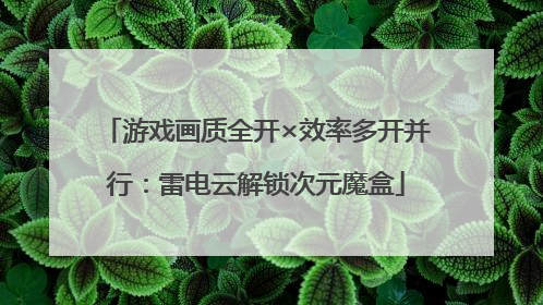 游戏画质全开×效率多开并行：雷电云解锁次元魔盒