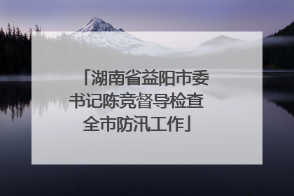 湖南省益阳市委书记陈竞督导检查全市防汛工作