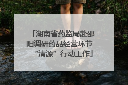 湖南省药监局赴邵阳调研药品经营环节“清源”行动工作