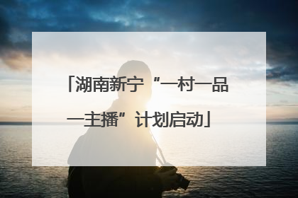 湖南新宁“一村一品一主播”计划启动