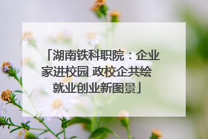 湖南铁科职院：企业家进校园 政校企共绘就业创业新图景