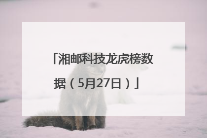 湘邮科技龙虎榜数据（5月27日）
