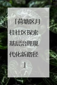 荷塘区月桂社区探索基层治理现代化新路径