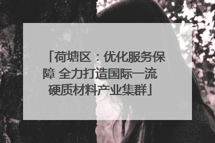 荷塘区：优化服务保障 全力打造国际一流硬质材料产业集群