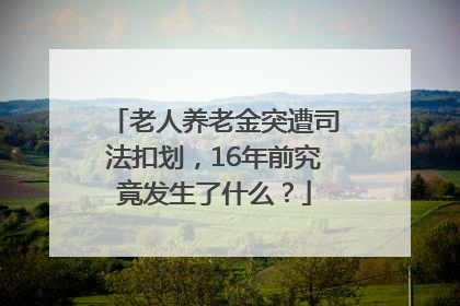 老人养老金突遭司法扣划，16年前究竟发生了什么？