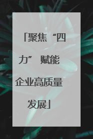 聚焦“四力” 赋能企业高质量发展