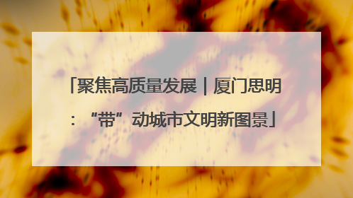聚焦高质量发展｜厦门思明：“带”动城市文明新图景