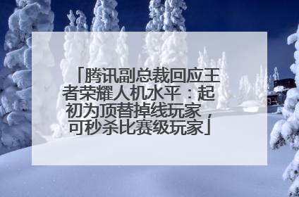腾讯副总裁回应王者荣耀人机水平：起初为顶替掉线玩家，可秒杀比赛级玩家