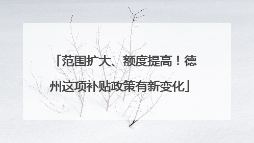 范围扩大、额度提高！德州这项补贴政策有新变化