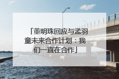 董明珠回应与孟羽童未来合作计划：我们一直在合作
