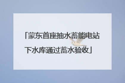 蒙东首座抽水蓄能电站下水库通过蓄水验收