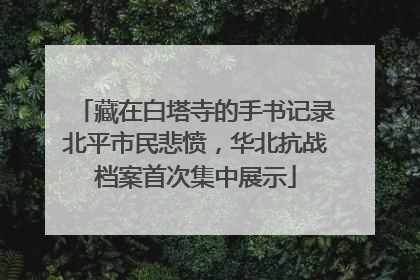 藏在白塔寺的手书记录北平市民悲愤，华北抗战档案首次集中展示