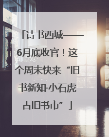 诗书西城——6月底收官！这个周末快来“旧书新知·小石虎古旧书市”