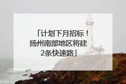 计划下月招标！扬州南部地区将建2条快速路