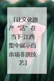 让文化遗产“活”在当下 江西集中展示百余项非遗技艺