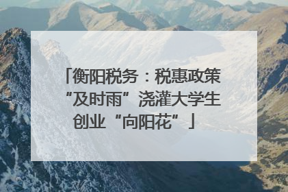 衡阳税务：税惠政策“及时雨”浇灌大学生创业“向阳花”
