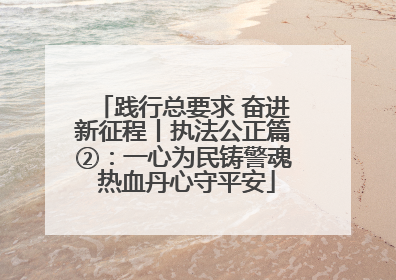 践行总要求 奋进新征程丨执法公正篇②：一心为民铸警魂 热血丹心守平安