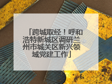 跨城取经！呼和浩特新城区调研兰州市城关区新兴领域党建工作