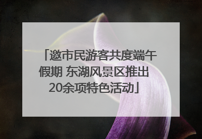 邀市民游客共度端午假期 东湖风景区推出20余项特色活动