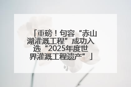 重磅！句容“赤山湖灌溉工程”成功入选“2025年度世界灌溉工程遗产”