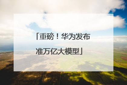 重磅！华为发布准万亿大模型