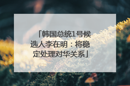 韩国总统1号候选人李在明：将稳定处理对华关系
