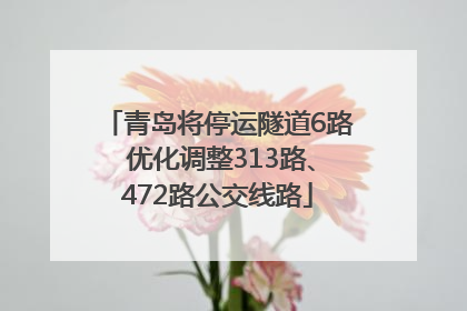 青岛将停运隧道6路 优化调整313路、472路公交线路