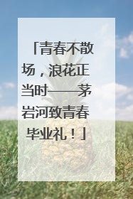 青春不散场，浪花正当时——茅岩河致青春毕业礼！