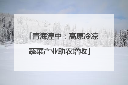 青海湟中：高原冷凉蔬菜产业助农增收