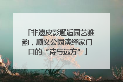 非遗皮影邂逅园艺雅韵，顺义公园演绎家门口的“诗与远方”